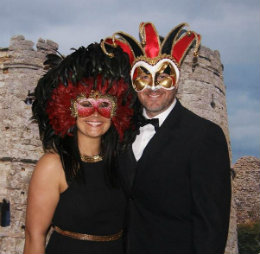 Jolly Mask being worn at Masquerade Party